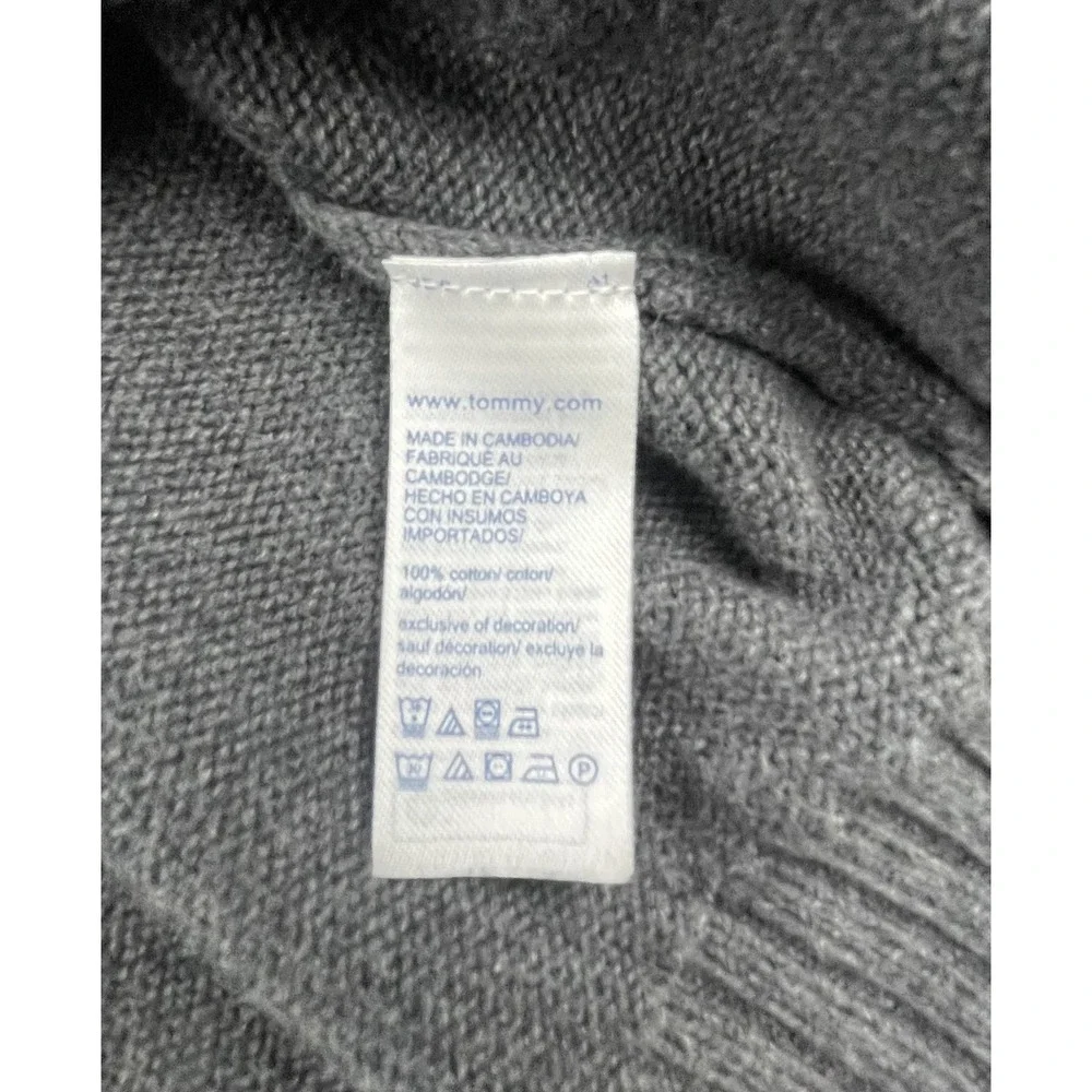 TOMMY HILFIGER MENS‎ SWEATER XXL GREY CREWNECK 100% COTTON LIGHTWEIGHT PULLOVER